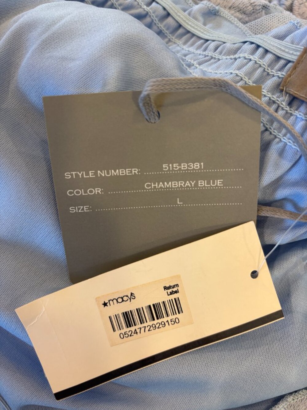 Marled Chambray Blue Off-Shoulder Lace Blouse Large NWT - Picture 6 of 7